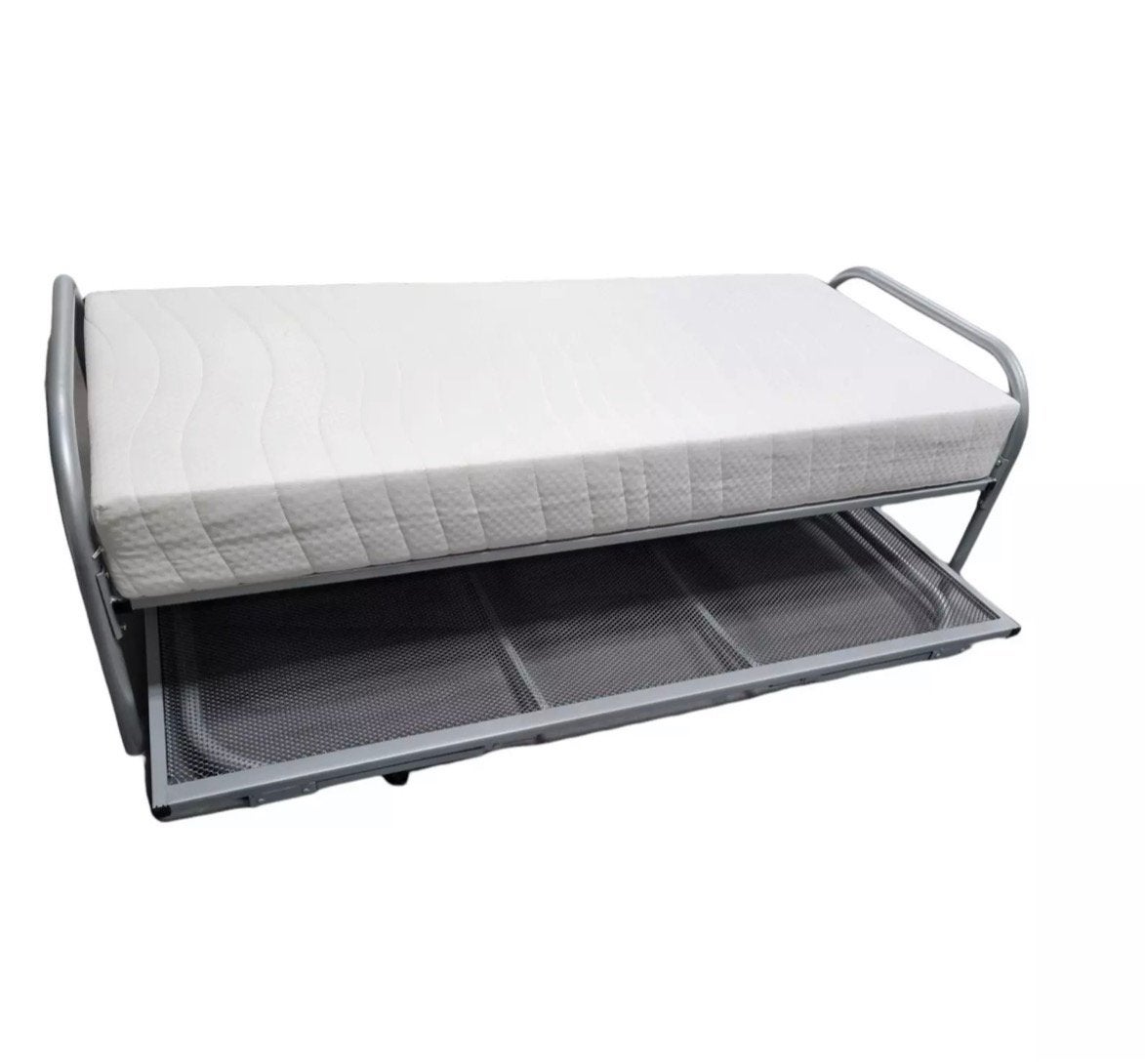 Auping bed en onderschuifbed., Ophalen, 90 cm, Tweepersoons, Zo goed als nieuw