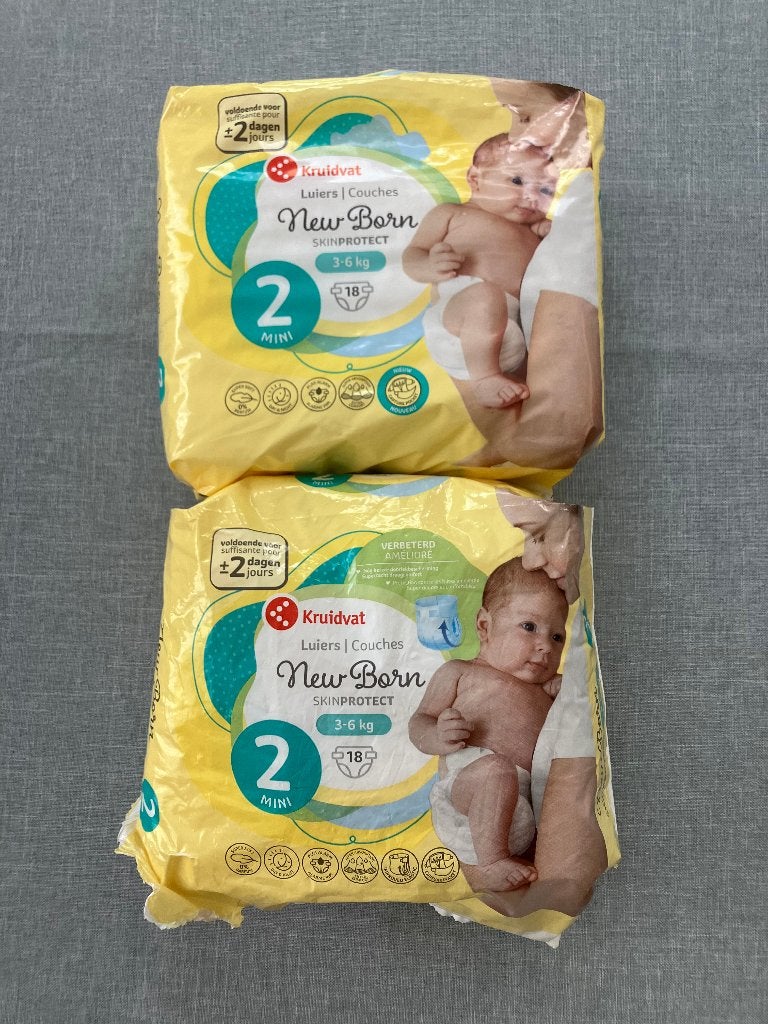Kruidvat New Born 33 Luiers maat 2 Mini, Ophalen of Verzenden, Nieuw