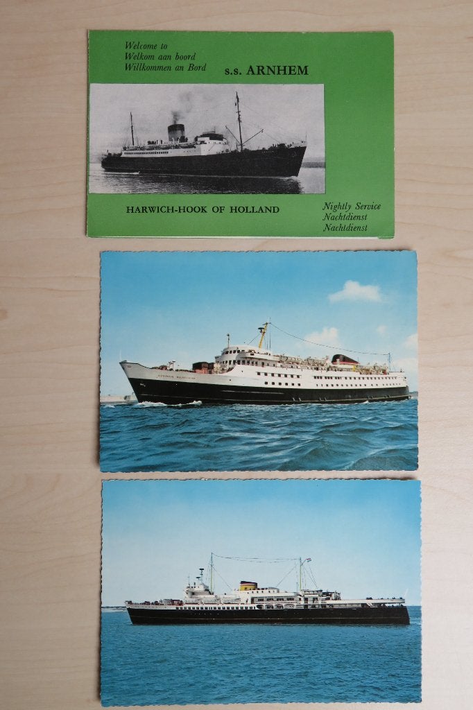 Veerdienst Hoek van Holland-Harwich jaren '60, Ophalen of Verzenden, Zo goed als nieuw, Motorboot, Kaart, Foto of Prent