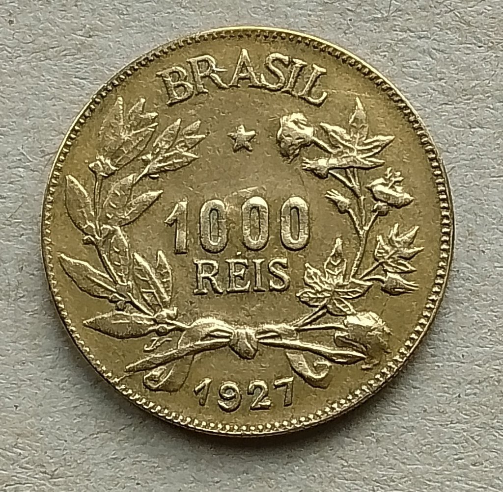 Brazilië, 1000 reis 1927, Ophalen of Verzenden, Zuid-Amerika, Losse munt