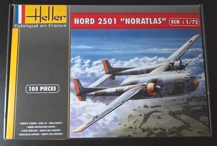 Heller Nord 2501 "Noratlas"  1:72, Hobby en Vrije tijd, Modelbouw | Vliegtuigen en Helikopters, 1:72 tot 1:144, Ophalen of Verzenden