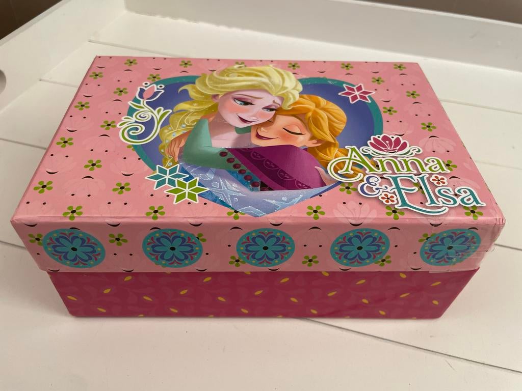 Frozen Anna & Elsa Sieradendoos met inhoud, Ophalen of Verzenden, Gebruikt, Roze, Overige typen