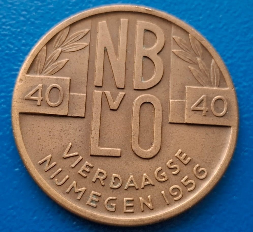 Penning 40e Vierdaagse Nijmegen - 1956, Verzenden, Brons, Nederland
