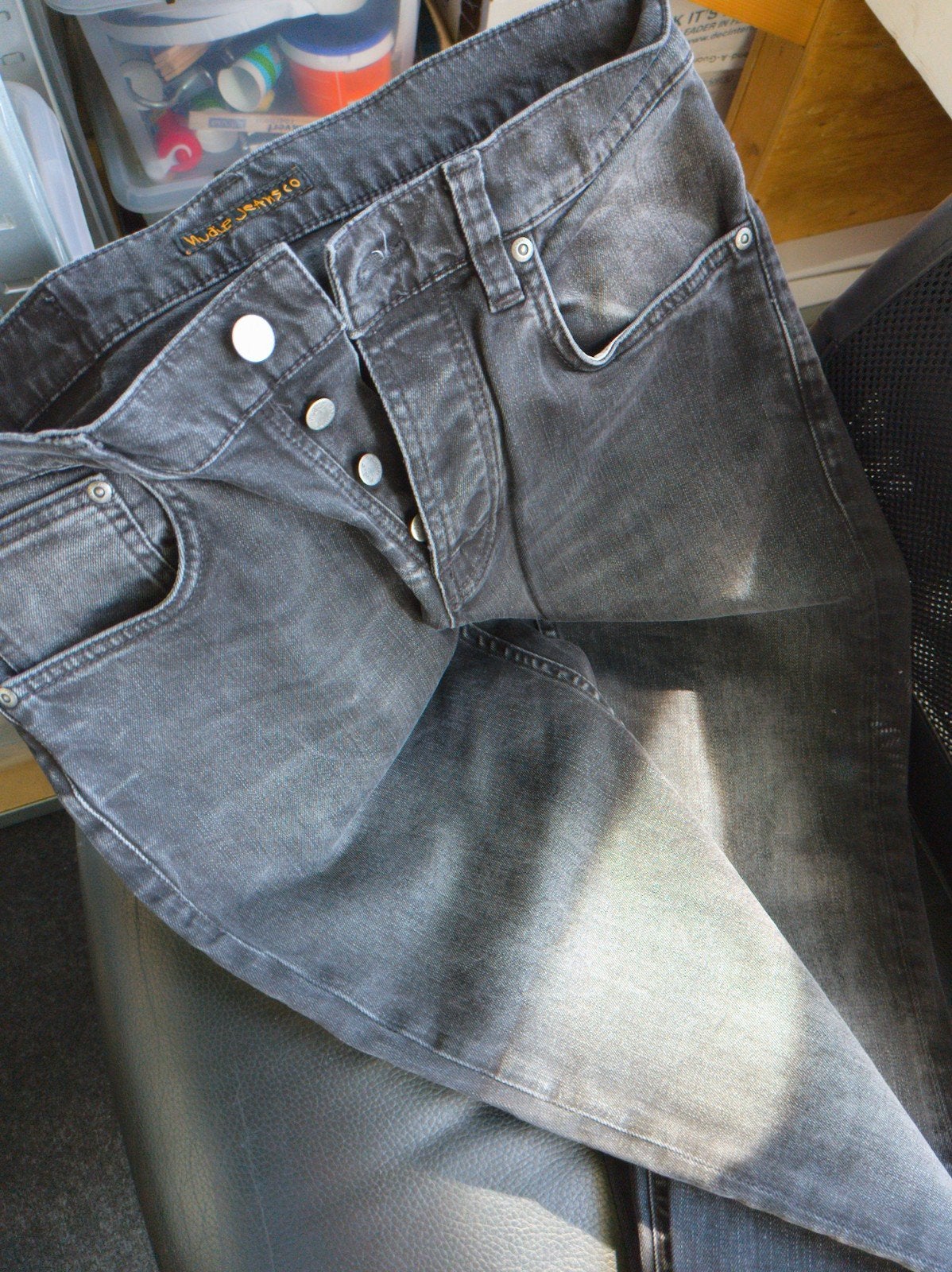 Nieuwe Nudie Jeans Grim Tim Concrete Black W34 L30, Nudie Jeans, Zwart, Nieuw, Ophalen of Verzenden