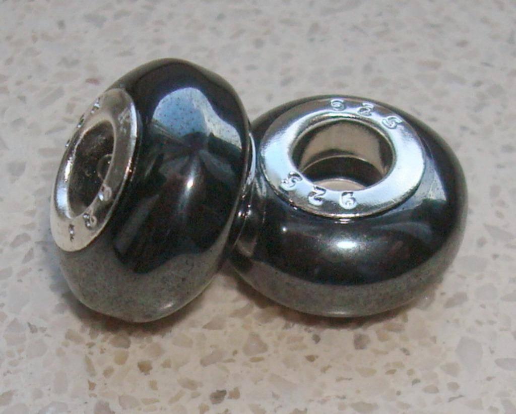 Groot gat bedel met hematiet, Sieraden, Tassen en Uiterlijk, Bedels, Want 18 Hoogvliet, Adorabeads, Verzenden, Nieuw