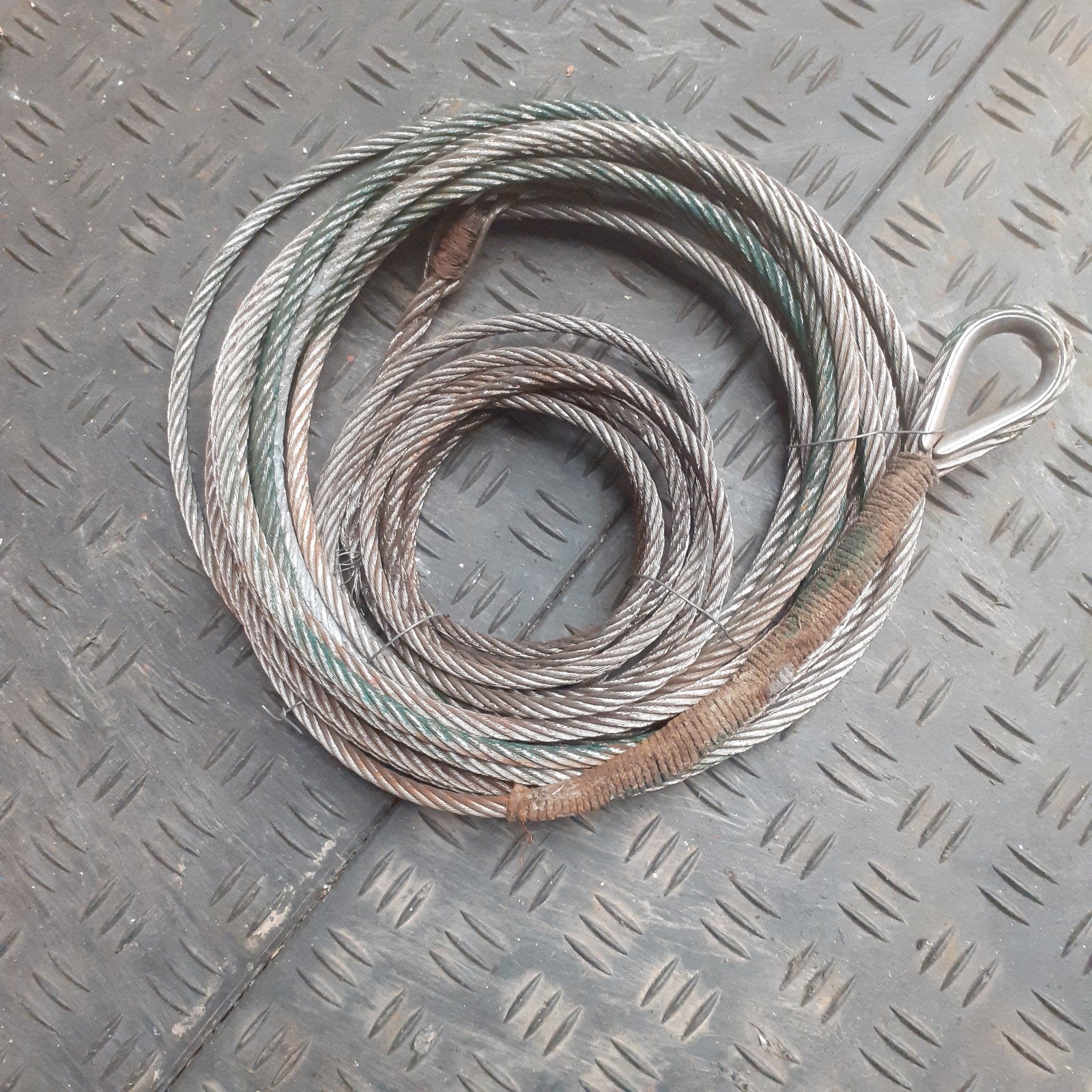 RVS Staalkabel 11,5m x 8mm, Ophalen