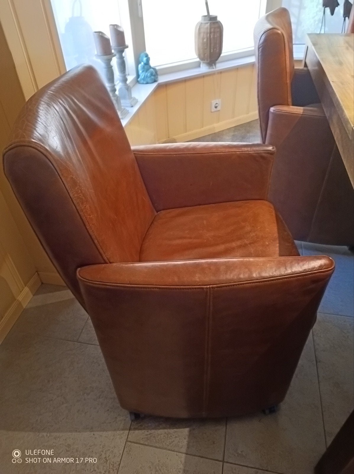 tafel teak met 6 lederen design stoelen, Ophalen of Verzenden, Zo goed als nieuw, Rechthoekig, Klassiek, Comfortabel
