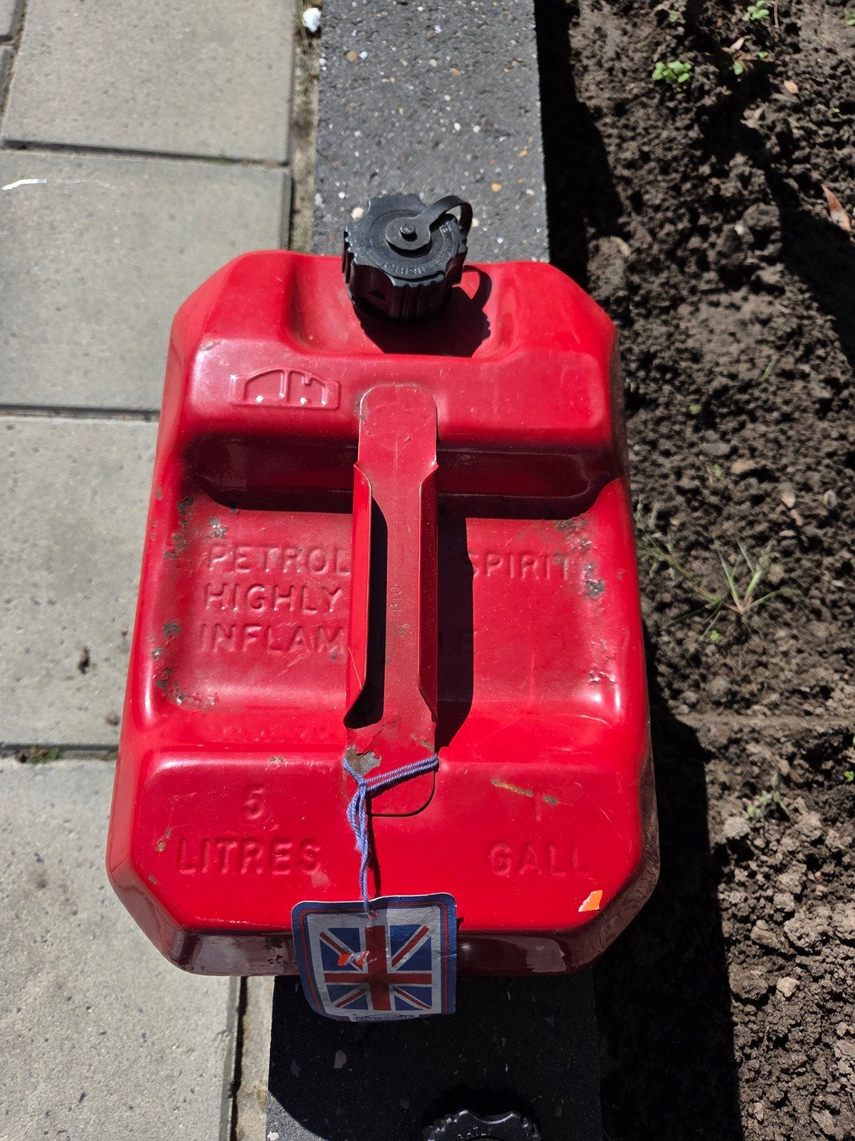Rode metalen jerrycan 5 liter - Vintage look, Ophalen of Verzenden