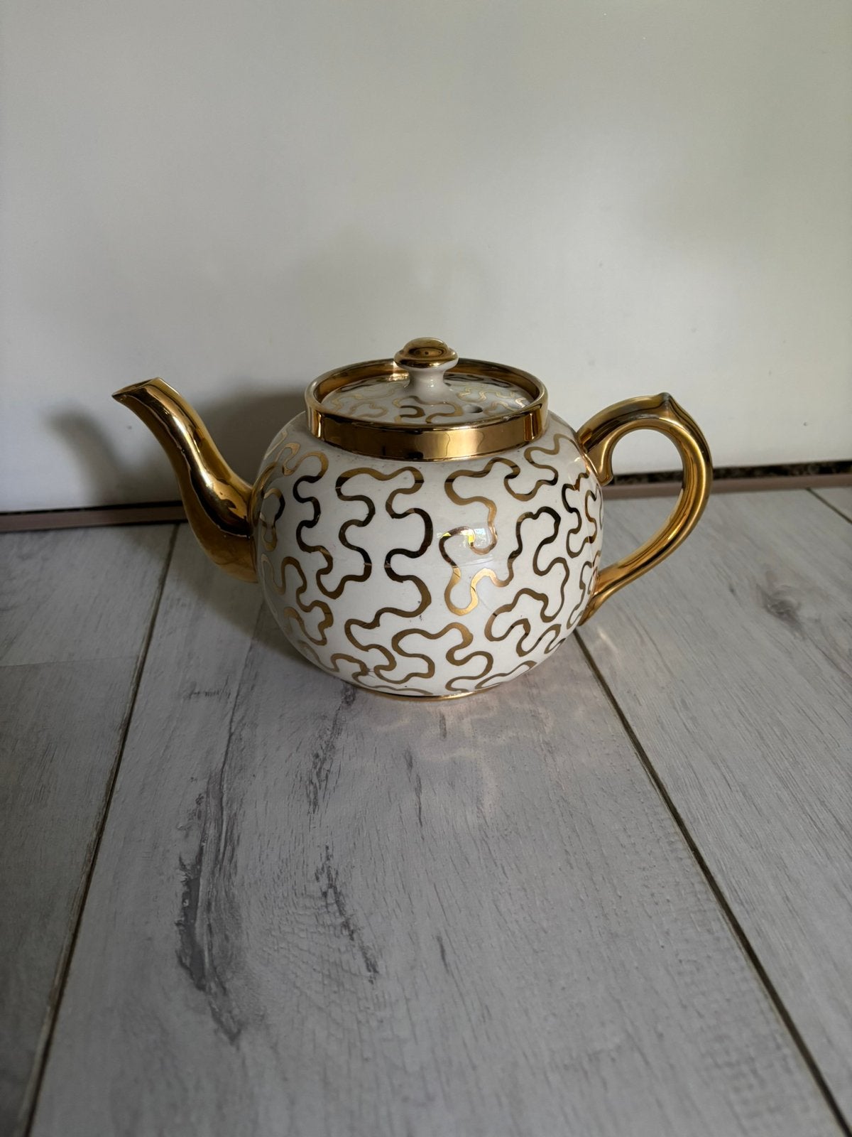Vintage Sudlow’s Burslem Theepot - 22 karaats goud, Ophalen of Verzenden, Zo goed als nieuw, Overige stijlen, Theepot
