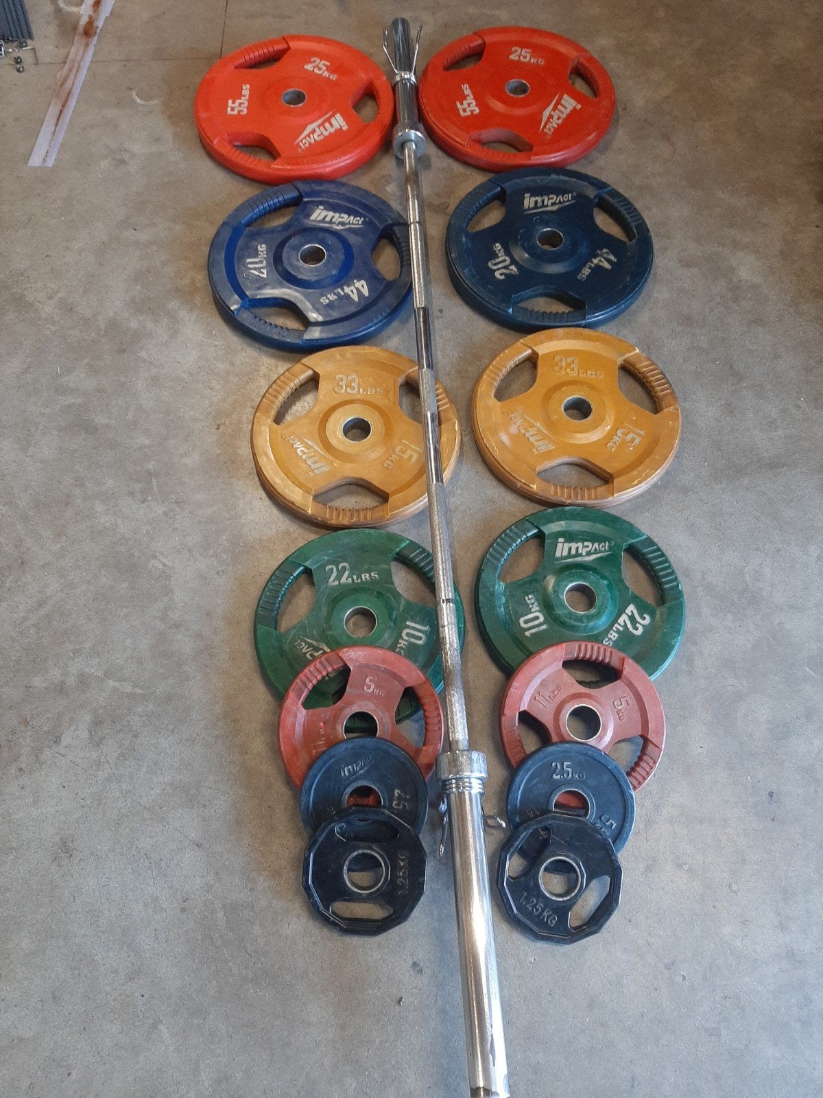 Olympische halterset 177.5kg, Ophalen, Zo goed als nieuw, Halterset