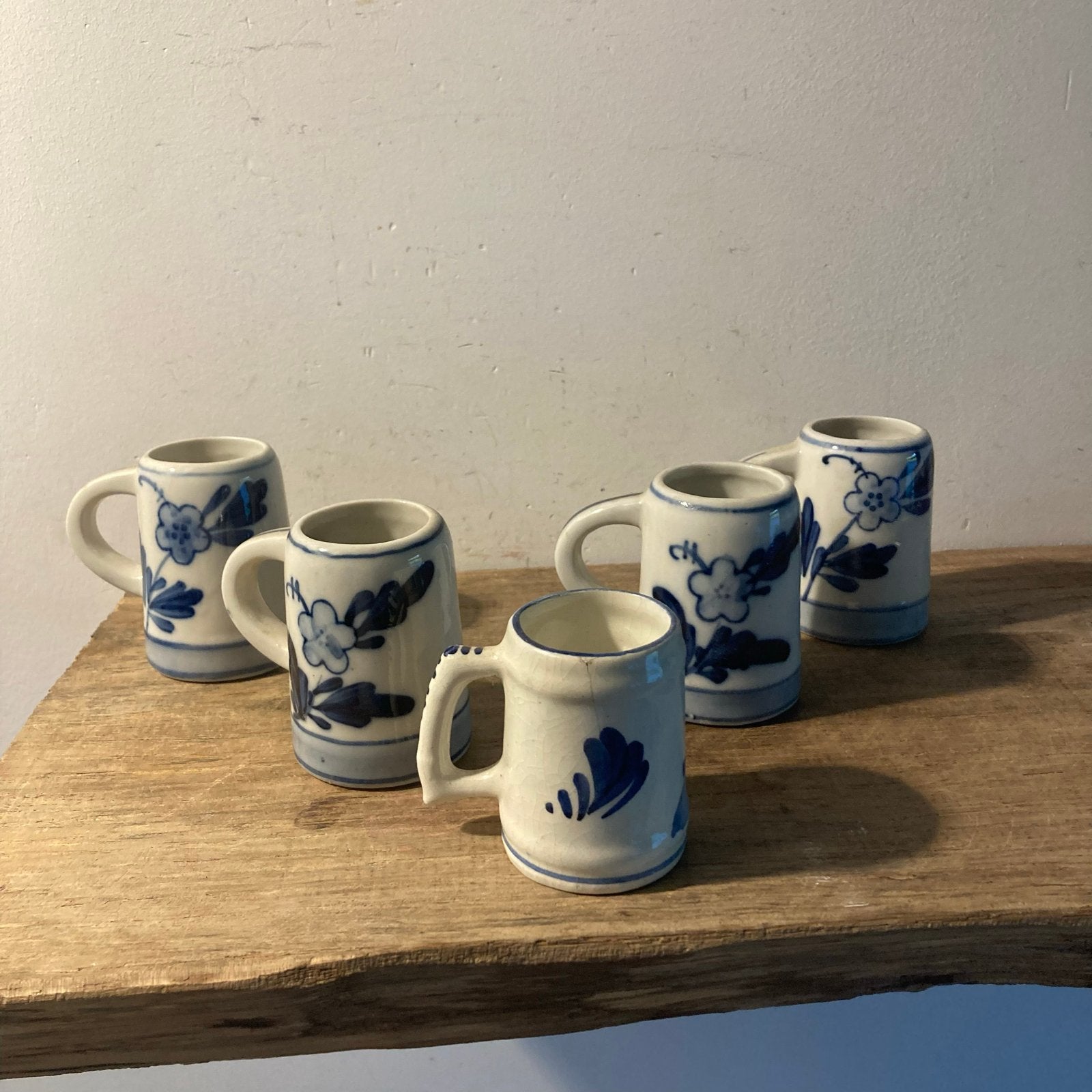 Set van 5 Vintage Delft Blauw Shotglaasjes, Antiek en Kunst, Ophalen of Verzenden