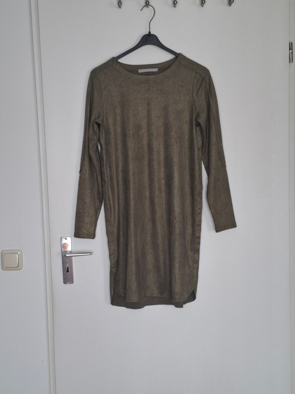 Aparte yaya jurk / tuniek groen met glitters maat M. ZGAN!, Maat 38/40 (M), Ophalen of Verzenden, Zo goed als nieuw, Knielengte