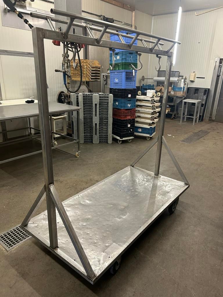 RVS trolley met ophangrek, Zakelijke goederen, Ophalen of Verzenden