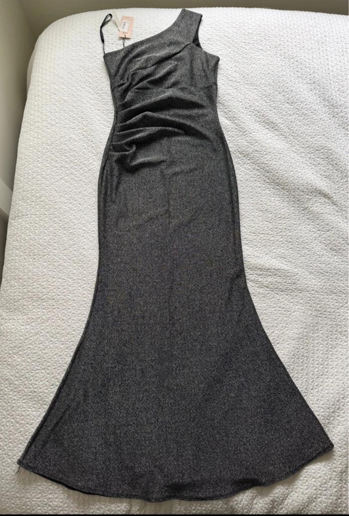 One shoulder glitterjurk, Kleding | Dames, Maat 38/40 (M), Zwart, Nieuw, Ophalen of Verzenden