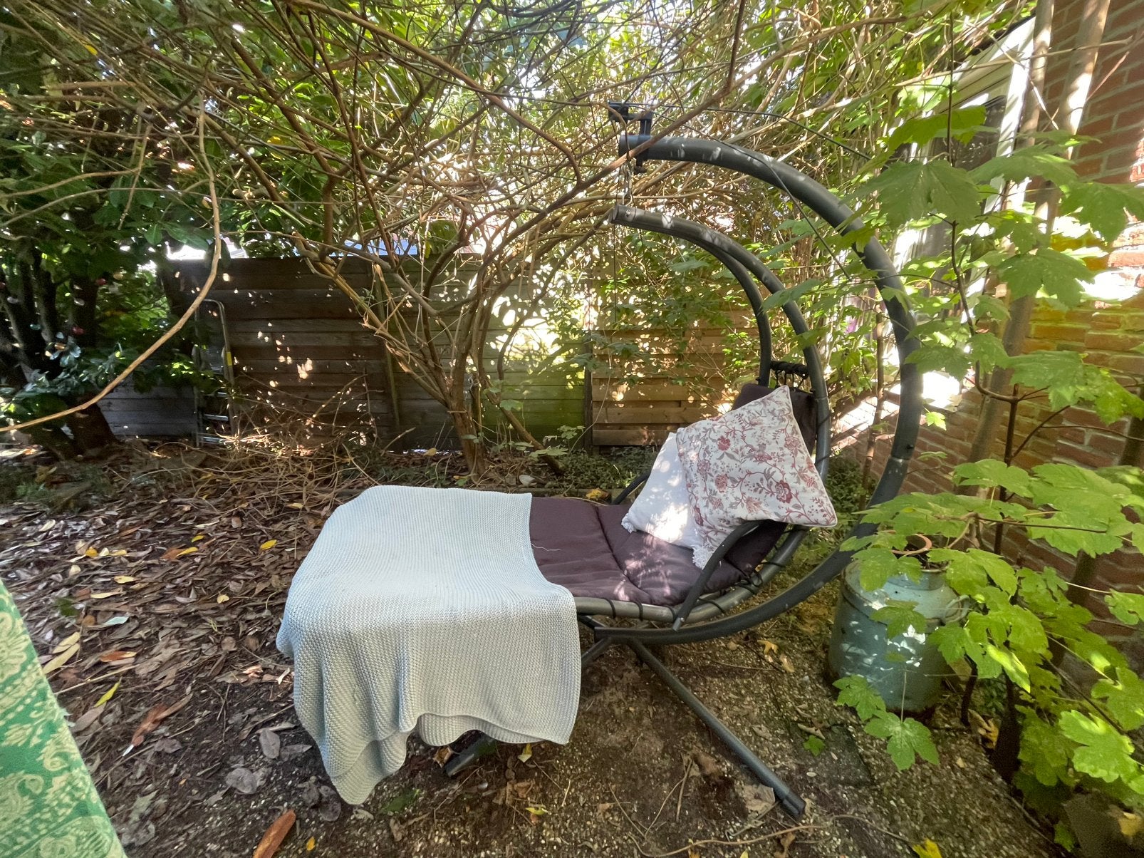Hangstoel met kussen, Tuin en Terras, Ophalen, Gebruikt, Aluminium, Verstelbaar