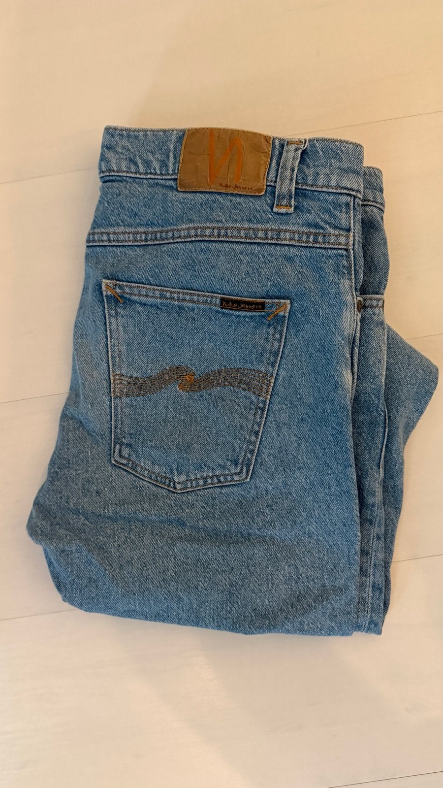 Nudie Jeans Lean Dean W32 L34 - Zo goed als nieuw, Ophalen of Verzenden, Zo goed als nieuw, Blauw, W32 (confectie 46) of kleiner