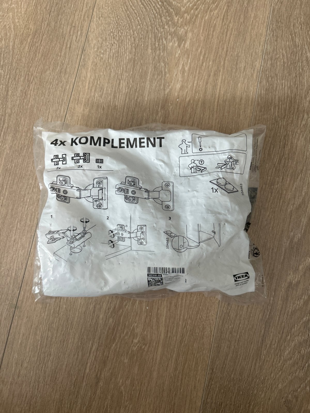 3x IKEA KOMPLEMENT Scharnieren voor Kastdeuren, Ophalen of Verzenden, Nieuw, Overige materialen, Scharnier