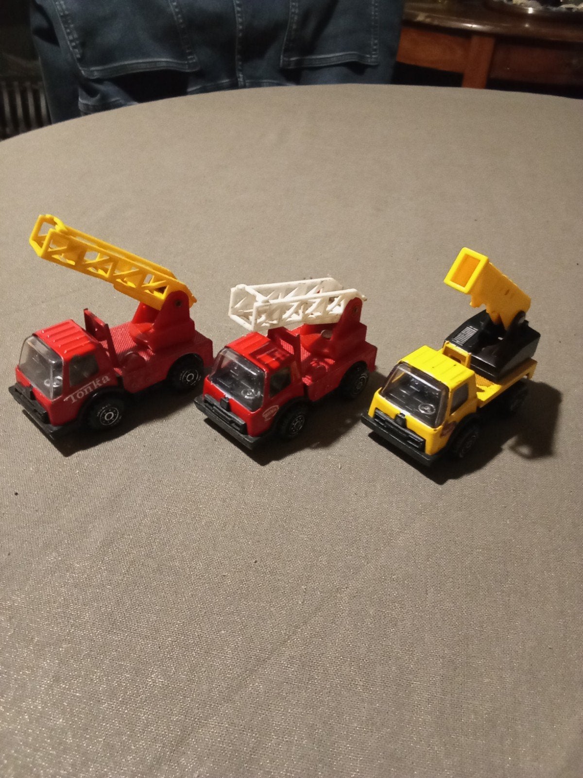 Set van 3 Tonka speelgoedauto's: brandweer en kraan, Verzamelen, Ophalen of Verzenden