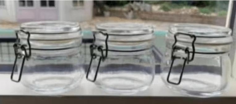 3x voorraadpot met deksel, helder glas; Korken Ikea, Voorraadpot, Ophalen of Verzenden, Nieuw, Glas