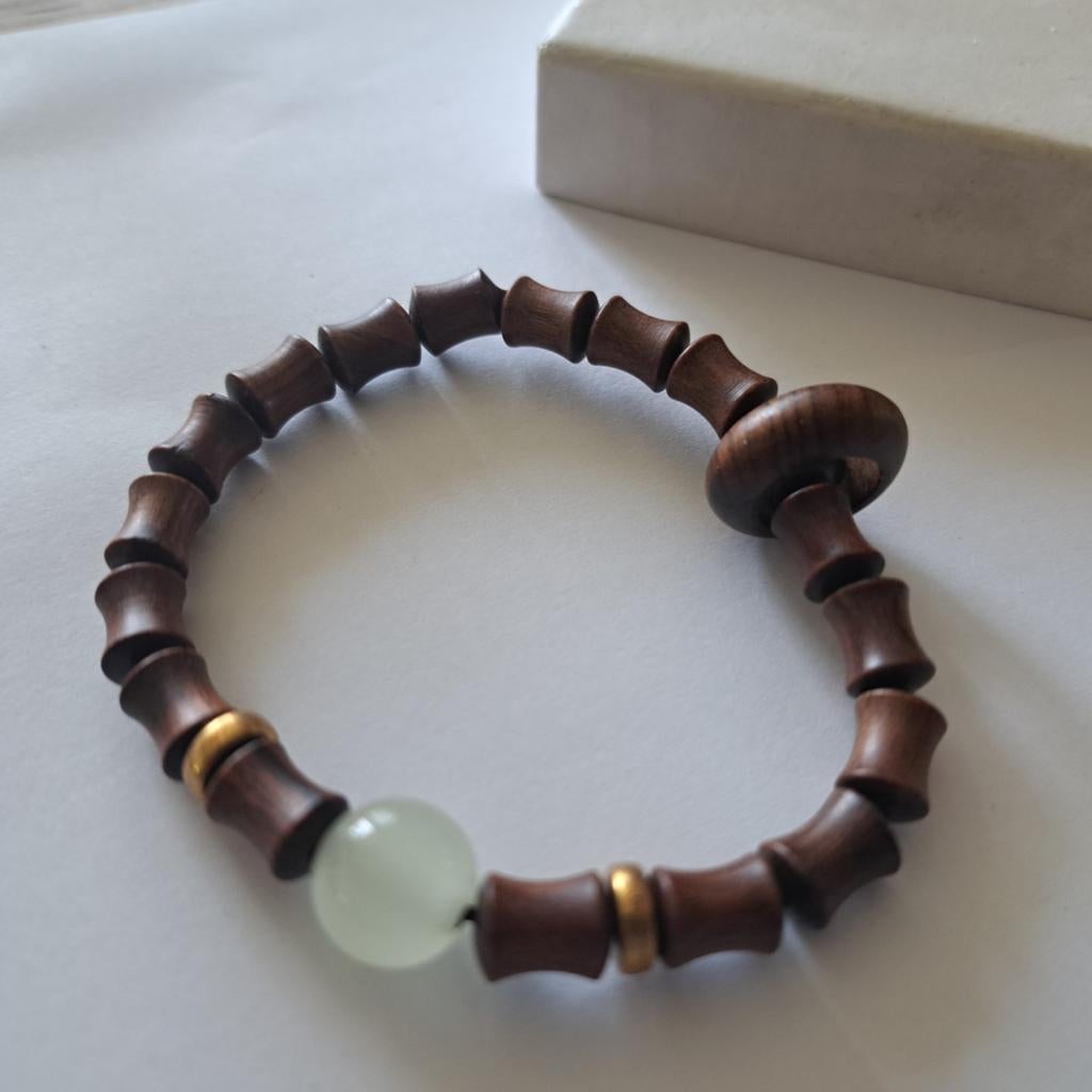 Oosterse armband met jade kraal, Verzenden, Zo goed als nieuw, Groen, Overige materialen