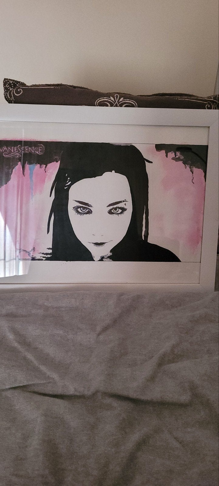 Ingelijste Amy Lee (Evanescence) schilderij, Papier/karton, Ophalen of Verzenden, Print, Muziek