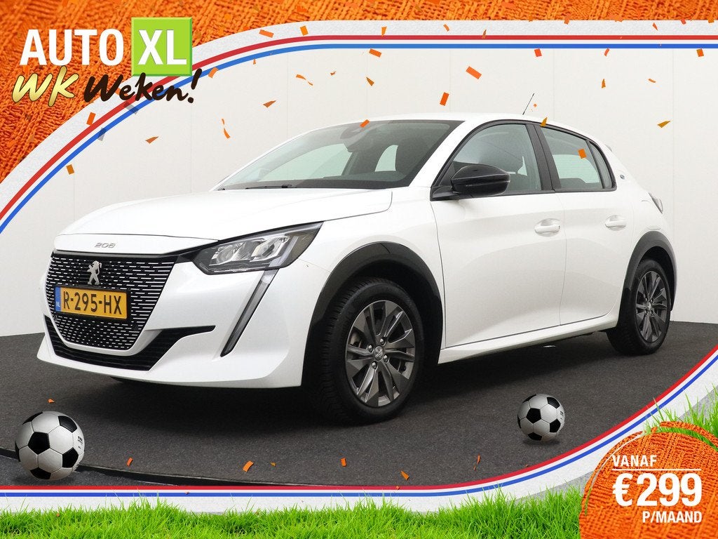 Peugeot e-208 EV 50 kWh (95%SOH) Navi Climate Park.Sens LED, Auto's, Peugeot, Gebruikt, Zwart, Wit, Origineel Nederlands