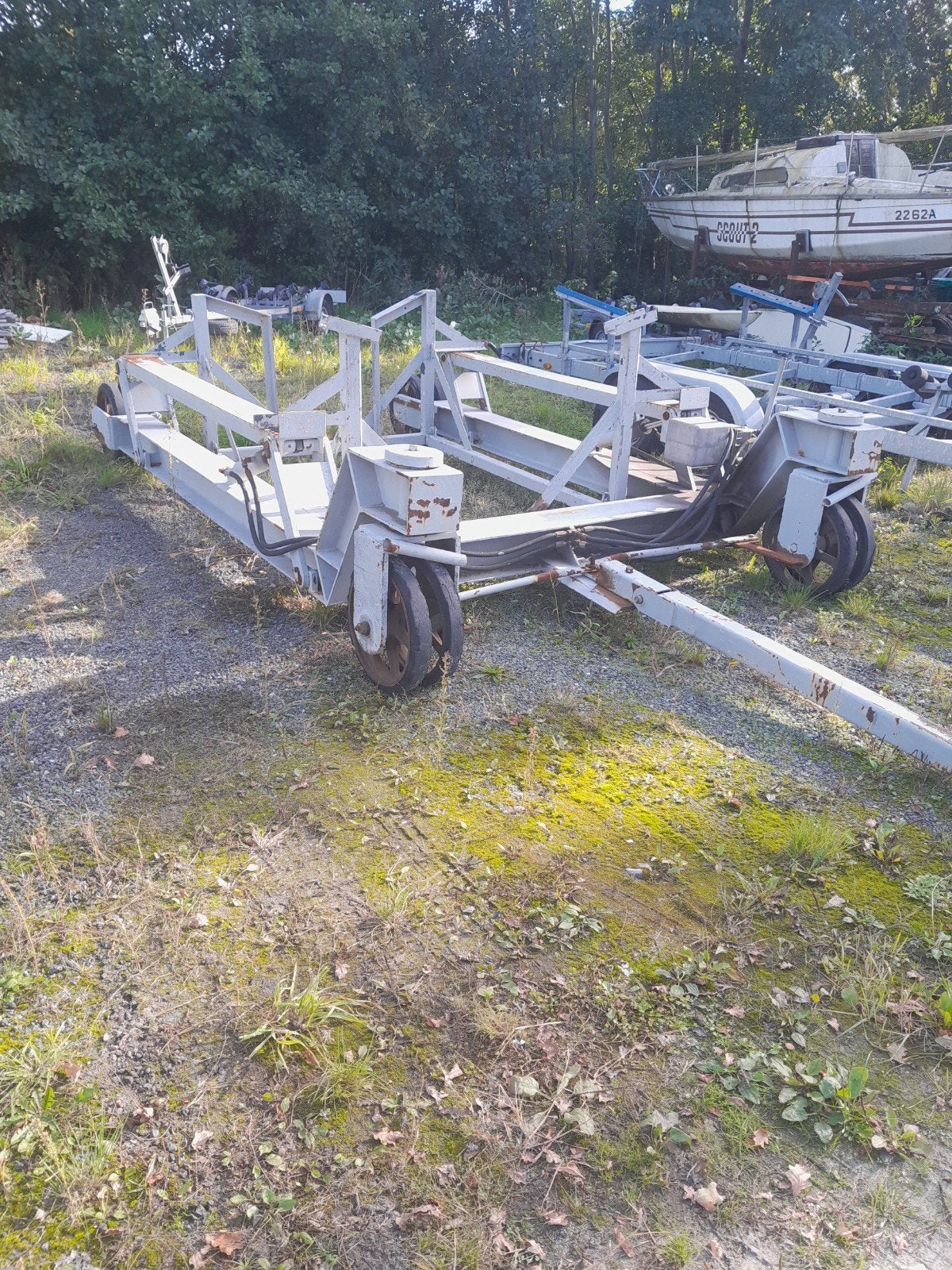 Hydraulische botenkar 6 ton met 3 losse bokken, Ophalen of Verzenden, Gebruikt