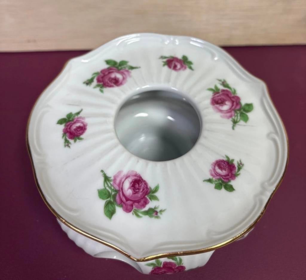 Royal Porzellan Bavaria KPM Theelicht Warmhouder met Rozen, Ophalen of Verzenden