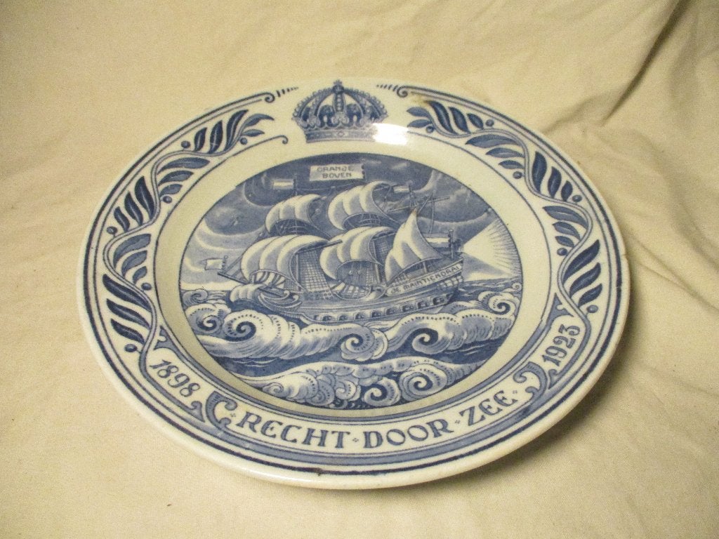 antiek wandbord Nederland recht door zee 1923, Antiek en Kunst, Ophalen of Verzenden
