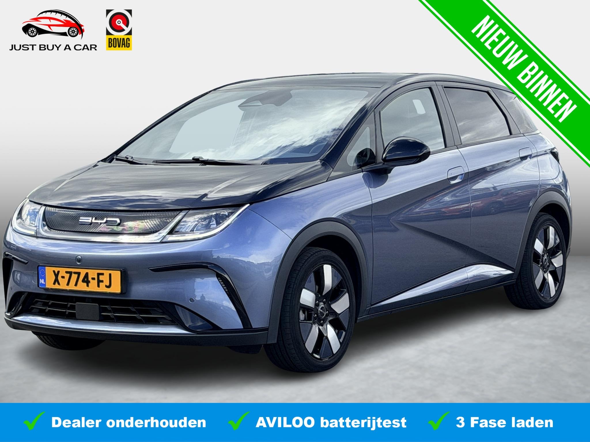 BYD DOLPHIN Design 60.4 kWh SOH 94,9% / NL Auto / Dealer OH, Auto's, BYD, Dolphin, Gebruikt, Met garantie (alle), Zwart