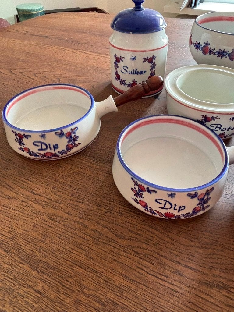 Vintage aardewerk servies, Ophalen of Verzenden