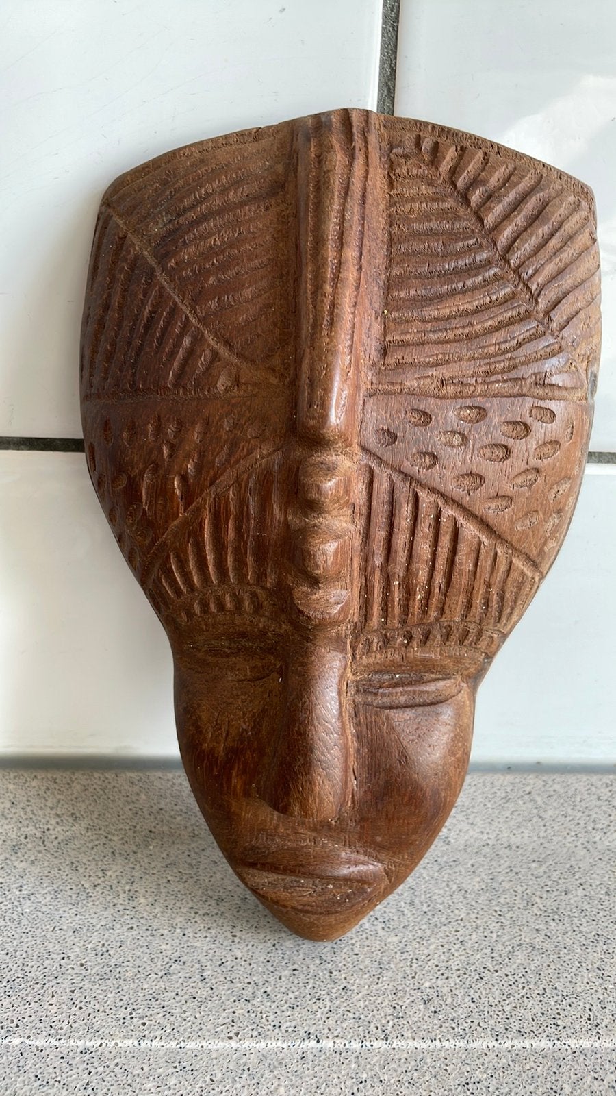 Prachtig houten masker houtsnijwerk Afrika, Antiek en Kunst, Kunst | Niet-Westerse kunst, Ophalen of Verzenden