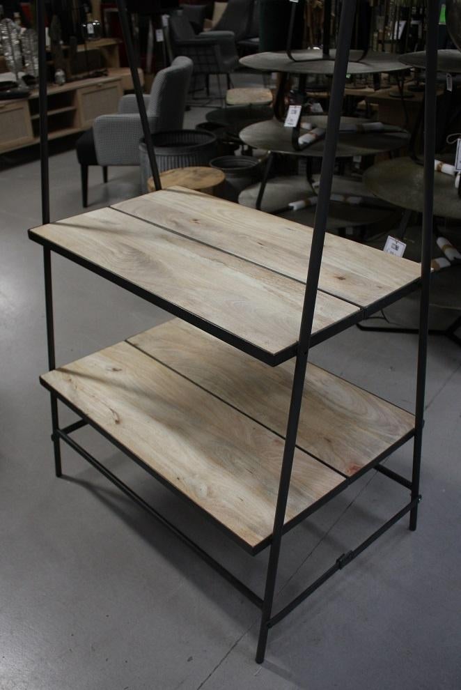 Hippe open kast / kledingrek metaal hout inklapbaar, Met plank(en), 50 tot 100 cm, Zo goed als nieuw, 150 tot 200 cm