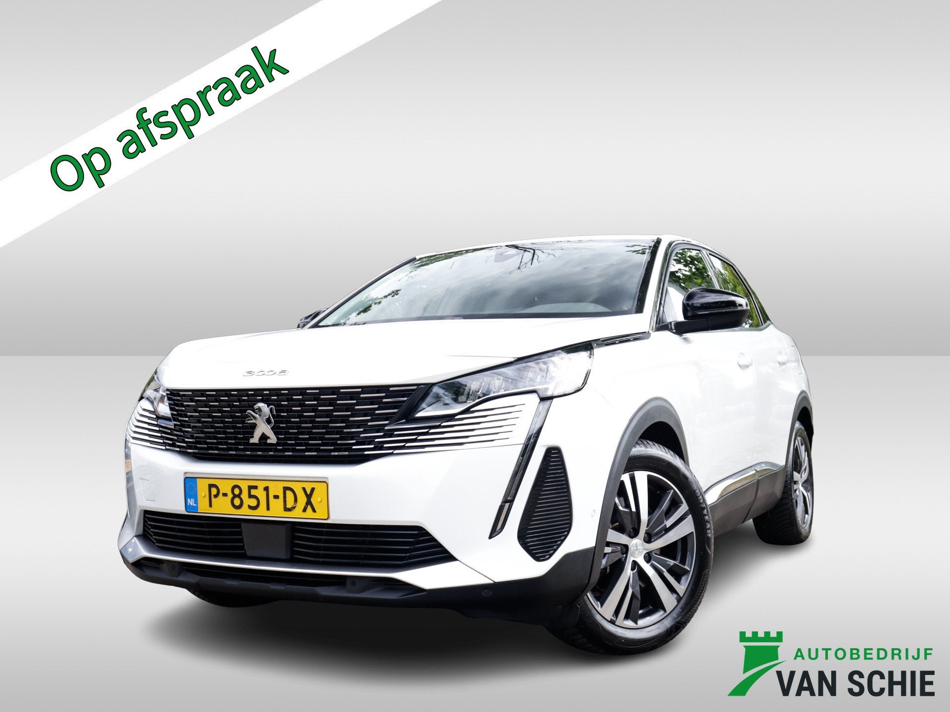 Peugeot 3008 1.6 HYbrid 225 Blue Lease Allure 1e-Eig. & Deal, Auto's, Peugeot, 12 maanden, Leder en Stof, Wit, Bedrijf