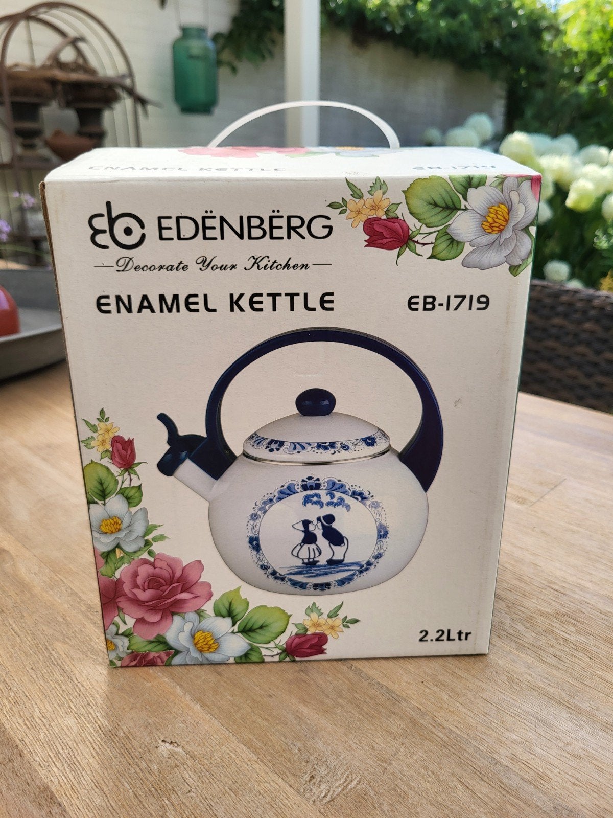 Edenberg emaille fluitketel Hollands decor, Ophalen, Nieuw