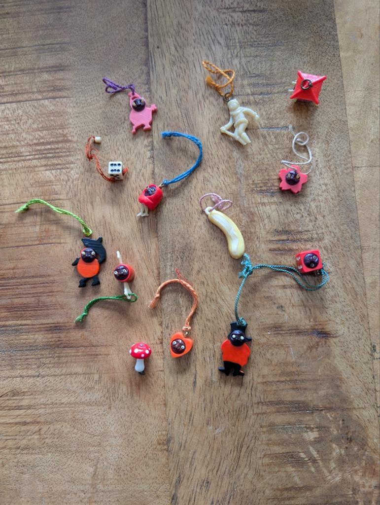 Unieke vintage poppetjes jaren '20 met wiebeloogjes, Ophalen of Verzenden