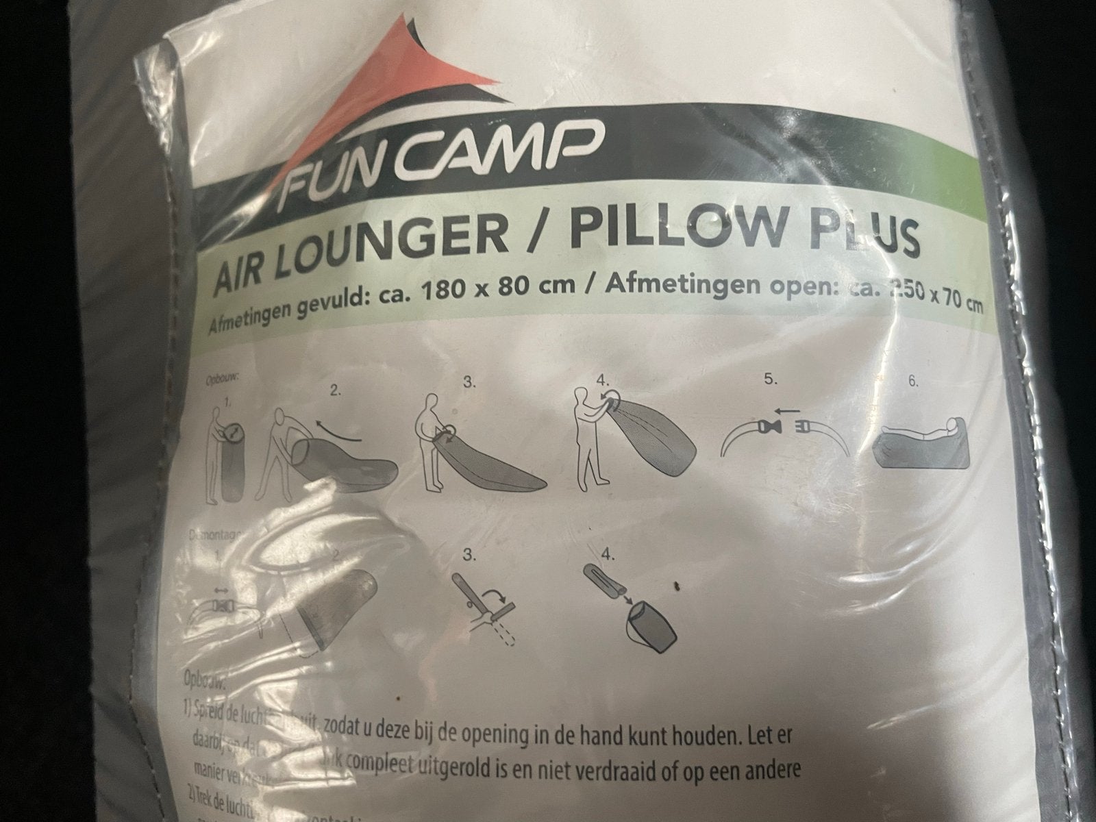 Fun Camp Air Lounger / Pillow Plus -, Ophalen of Verzenden, Zo goed als nieuw, 1-persoons