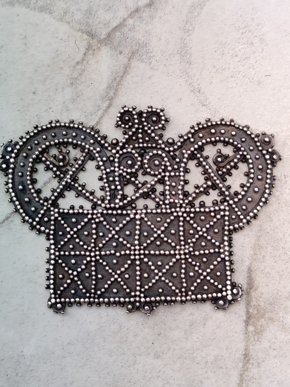 Antiek Chinees Zilveren Hmong Zielsslot Amulet, Ophalen of Verzenden, Zilver