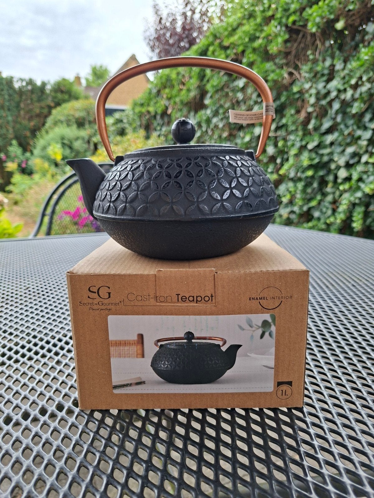 Gietijzeren theepot Secret de Gourmet 1L - Nieuw in doos, Nieuw, Zwart, Metaal, Overige merken