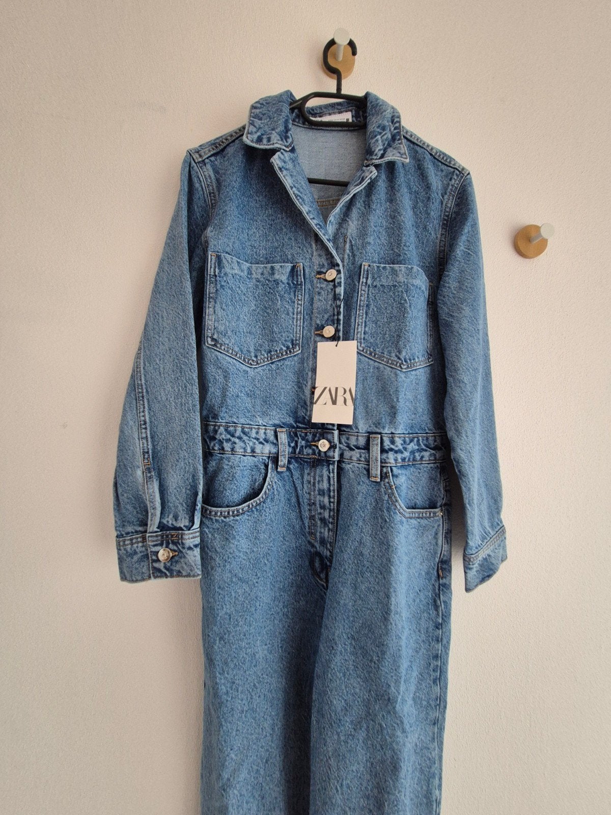Nieuwe Zara denim jumpsuit - Maat M, Maat 38/40 (M), Blauw, Zara, Nieuw