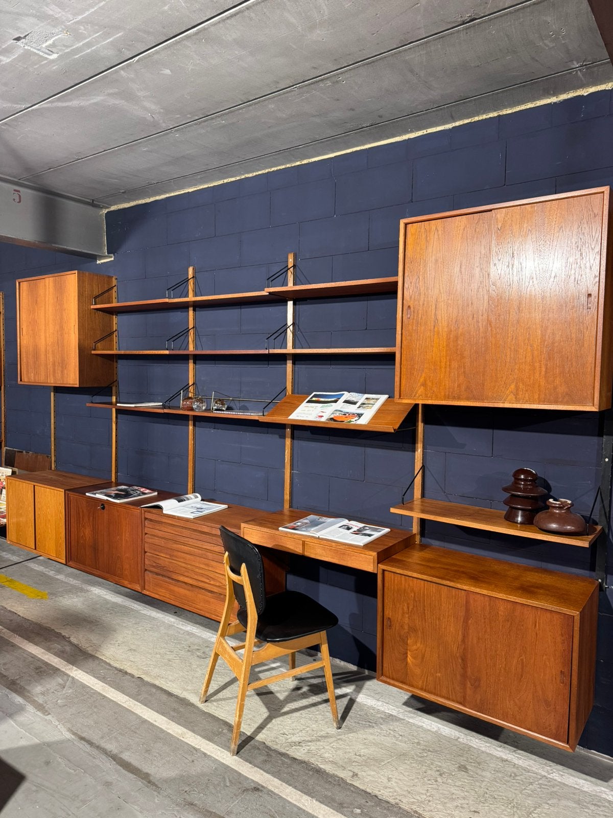 Poul Cadovius by Royal System vintage modulair wandsysteem, Huis en Inrichting, Kasten | Wandmeubels, Gebruikt, 200 cm of meer