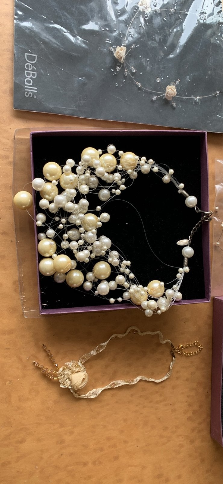 Diverse bruidssieraden  kettingen en haaraccessoires, Beige, Nieuw, Ophalen of Verzenden, Overige materialen