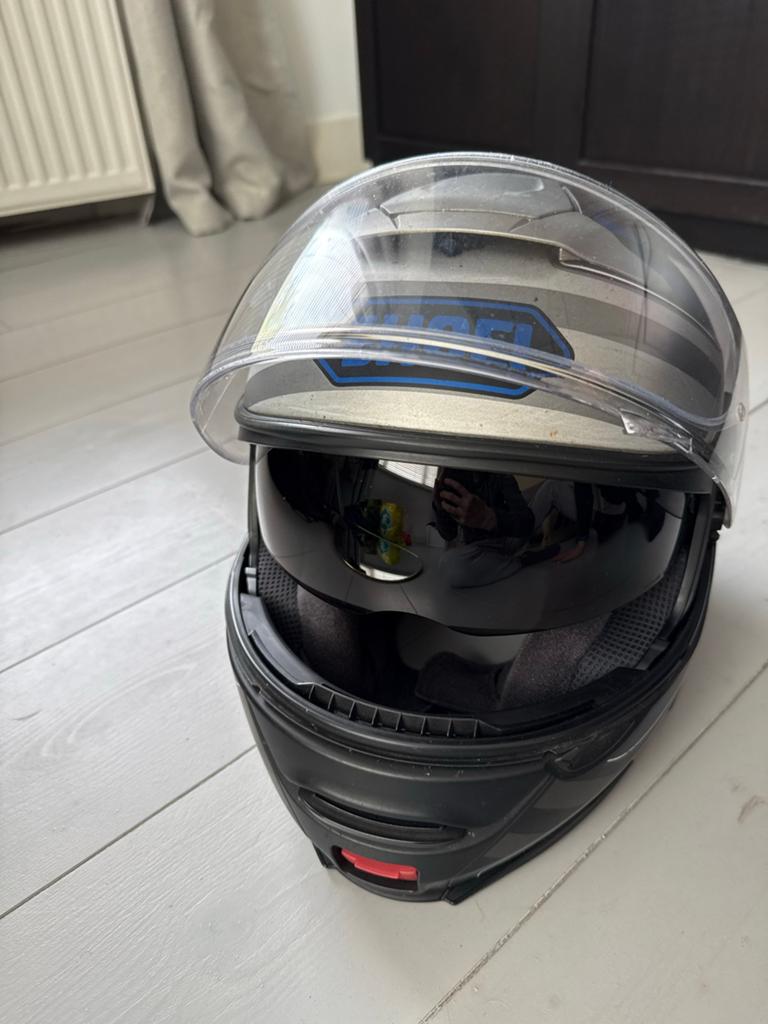 Shoei Neotec 2 motorhelm met intercom, Motoren, Kleding | Motorhelmen, Heren, Systeemhelm, Shoei, Tweedehands, Ophalen of Verzenden