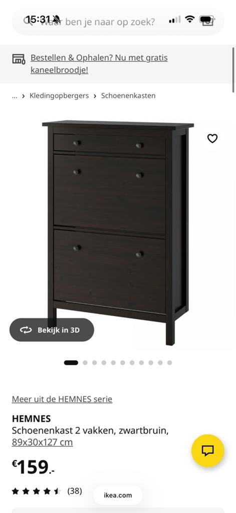 Hemnes schoenenkast, Ophalen, Zo goed als nieuw