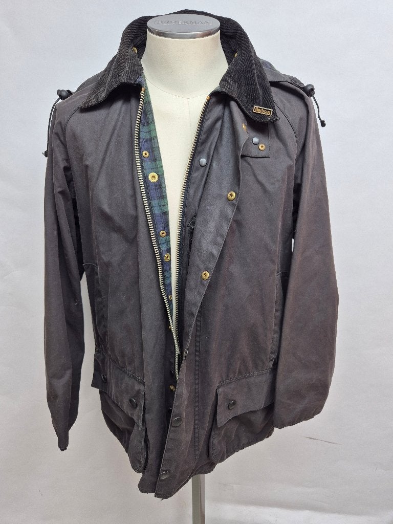 Barbour 'Beaufort' wax jas + capuchon. Llarge, Maat 52/54 (L), Barbour, Zwart, Ophalen of Verzenden