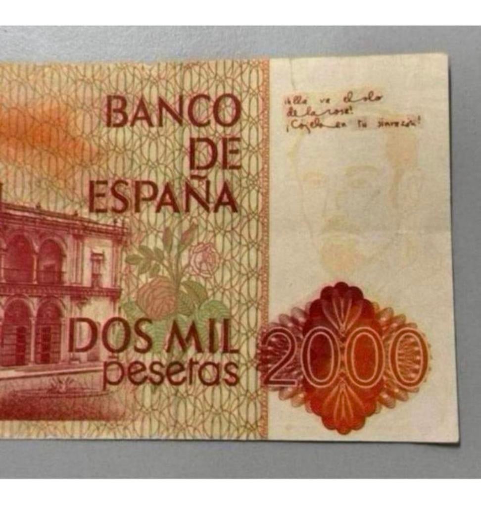 Spanje spaans bank biljet geld 2000 Pesetas 1980 goede staat, Ophalen of Verzenden, Overige landen, Los biljet