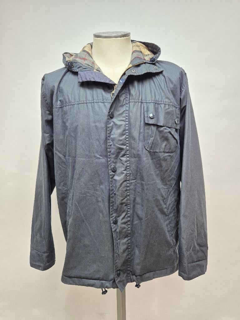 Barbour wax jas 'Durham Kagoule' maat Large, Maat 52/54 (L), Barbour, Blauw, Ophalen of Verzenden