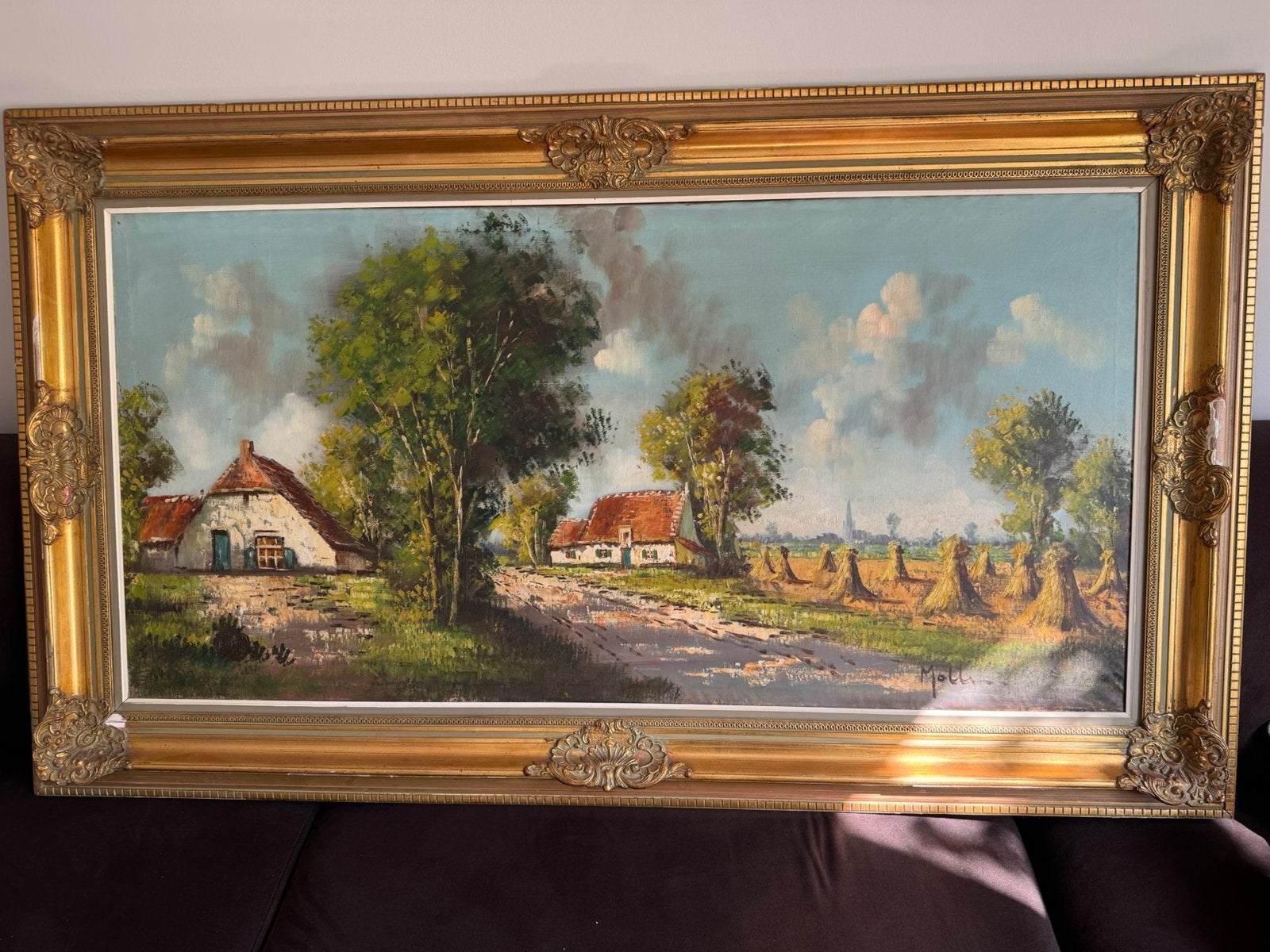 Schilderij landschap 60x120, Ophalen of Verzenden, Klassiek, Landschap