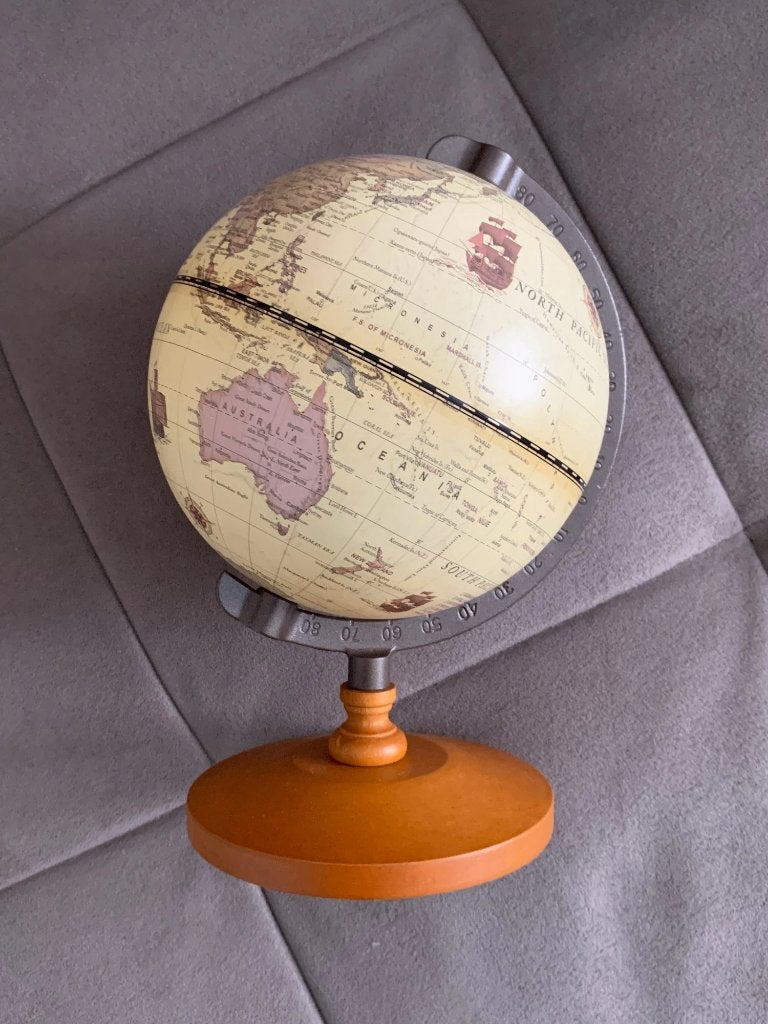 Retro Wereldbol Wereld Bol Aarde Houten Wereldkaart Globe, Huis en Inrichting, Woonaccessoires | Wereldbollen, Verzenden, Nieuw
