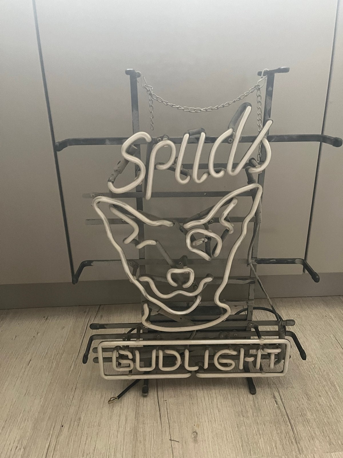 Vintage Spuds MacKenzie Bud Light Neon Reclamebord, Ophalen